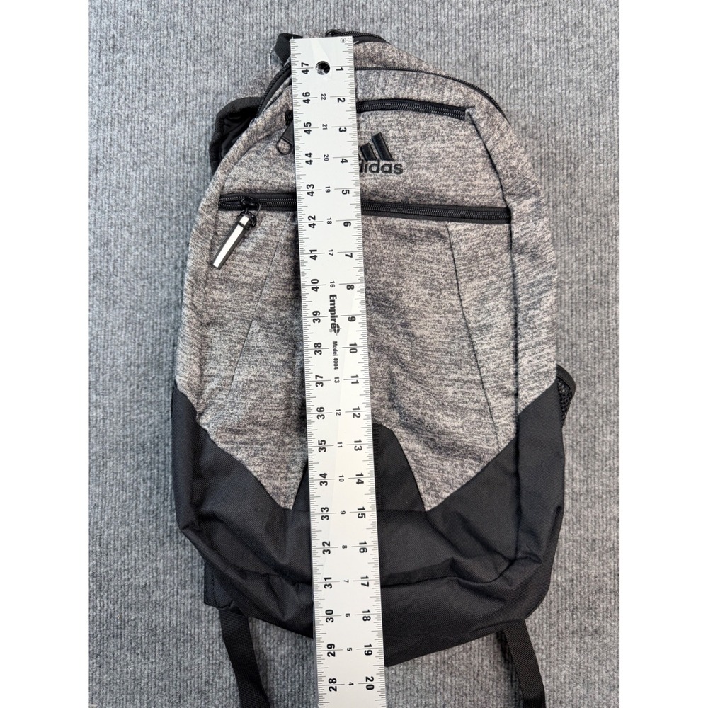 Adidas Threestripelife Backpack Gray Heather Black School Gym Travel Bag - Picture 2 of 7